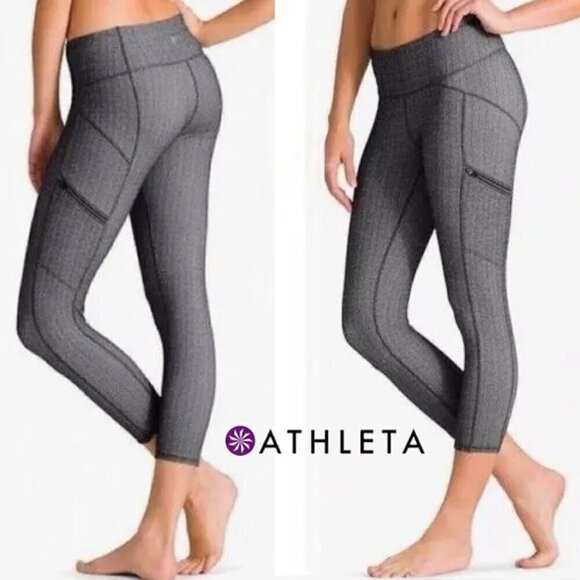 Athleta Static Drifter Capri Leggings Side Zip Leg Pockets Athleisure Size XS - Picture 1 of 15